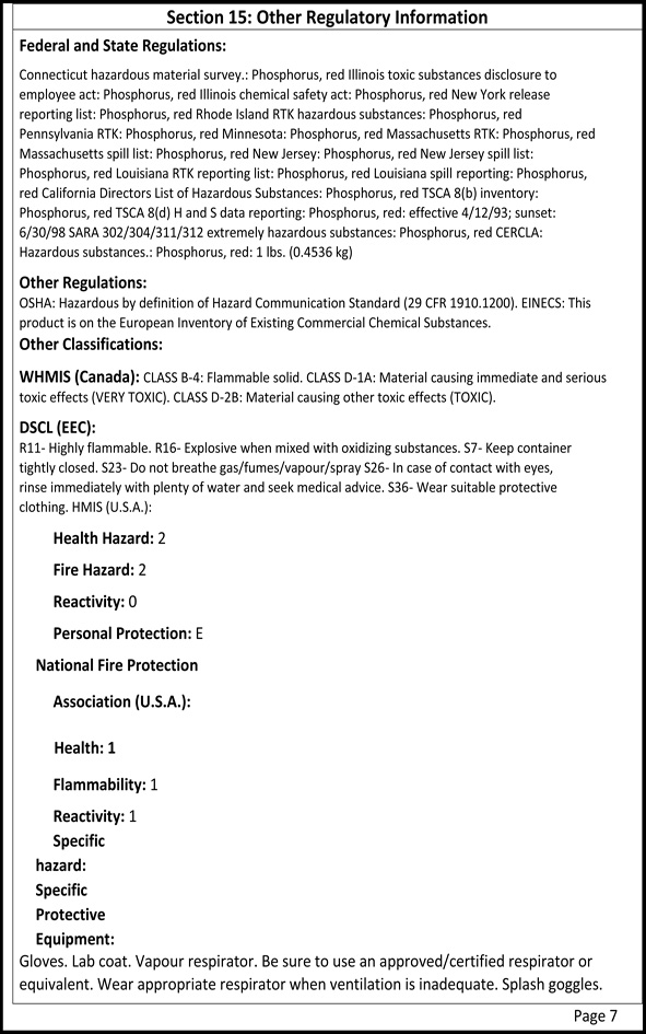 MSDS Page 5